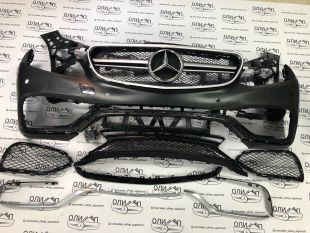 Бампер передний на Mercedes E class W212 AMG 63, новый реплика в сборе Бампер передний на Mercedes E class W212 AMG 63, новый реплика в сборе
